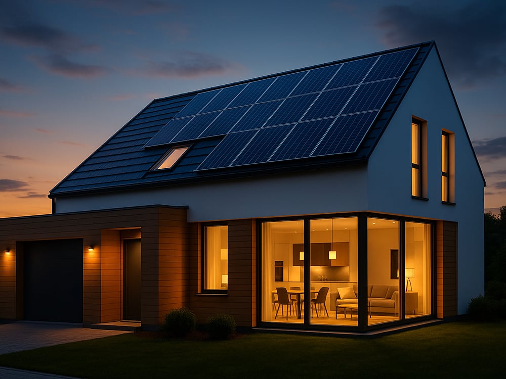 Home with solar panels